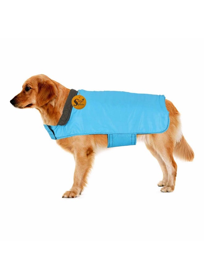 Sage Square 2 In 1 Waterproof Premium Reversible Double Side Dog Coat, Ultra Warm Windproof Winter, Thicker Fleece Jacket For Cold Weather (Sky Blue) (Small-Medium) (16 Inches)  - Image 3