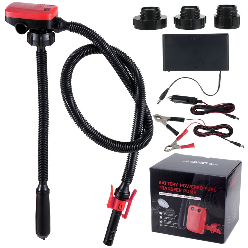 Aumotop Fuel Transfer Pump Battery Powered 2.4 GPM High Flow Rate Portable Liquid Pump - Multi-Liquid Compatibility for Cars Tractors Generators Mowers Boats - Image 1
