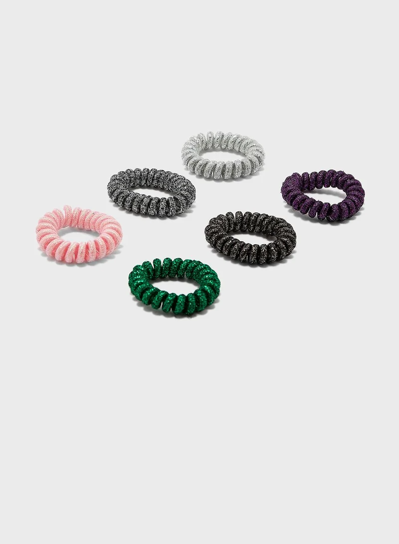 Ginger 6 Pack Metallic Hair Scrunchie