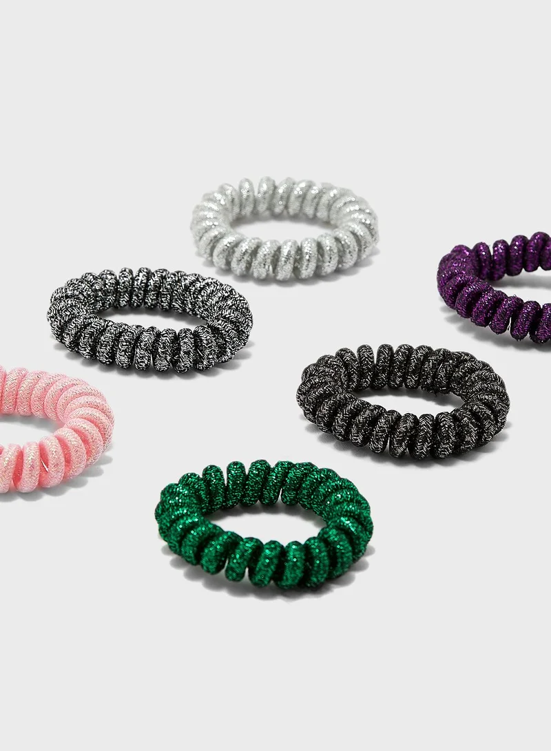 Ginger 6 Pack Metallic Hair Scrunchie