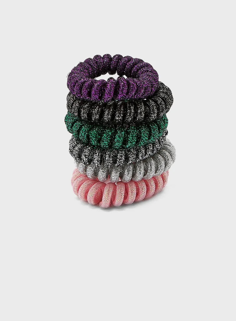 Ginger 6 Pack Metallic Hair Scrunchie