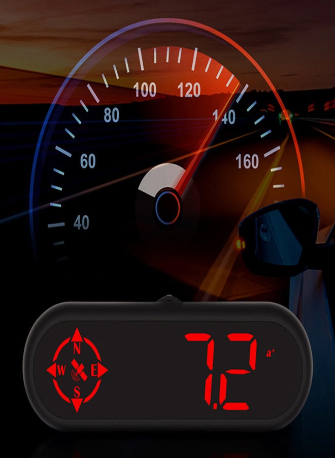 شاشة عرض رأسية للسيارة (HUD) مزودة بمؤشر LED رقمي ونظام تحديد المواقع العالمي (GPS) وعداد سرعة، تدعم تنبيه السرعة الزائدة وتنبيه الإرهاق أثناء القيادة مع مستشعر ضوئي. - Image 4