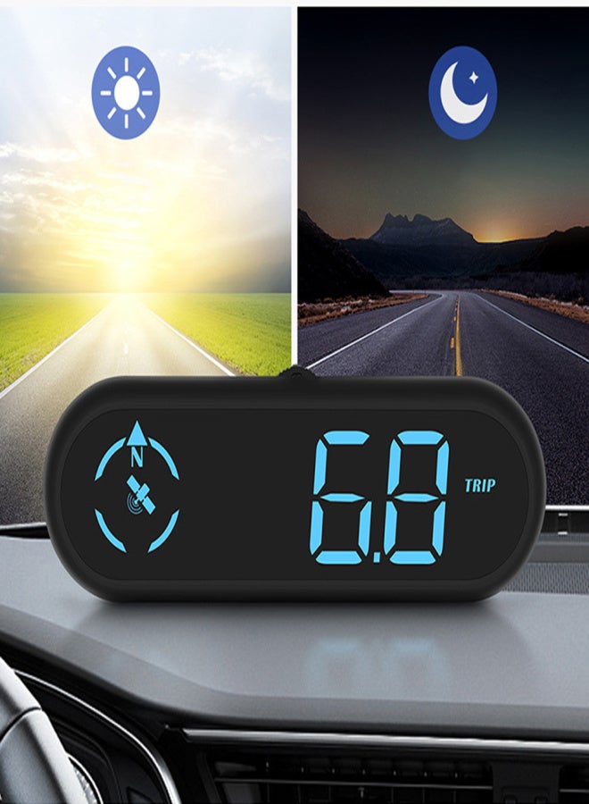 شاشة عرض رأسية للسيارة (HUD) مزودة بمؤشر LED رقمي ونظام تحديد المواقع العالمي (GPS) وعداد سرعة، تدعم تنبيه السرعة الزائدة وتنبيه الإرهاق أثناء القيادة مع مستشعر ضوئي. - Image 3