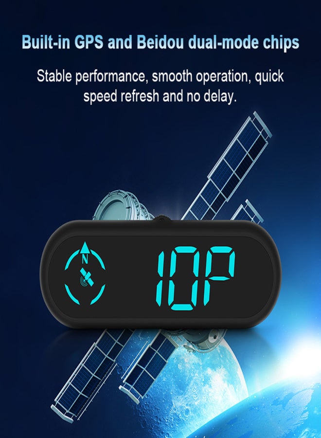 شاشة عرض رأسية للسيارة (HUD) مزودة بمؤشر LED رقمي ونظام تحديد المواقع العالمي (GPS) وعداد سرعة، تدعم تنبيه السرعة الزائدة وتنبيه الإرهاق أثناء القيادة مع مستشعر ضوئي. - Image 5