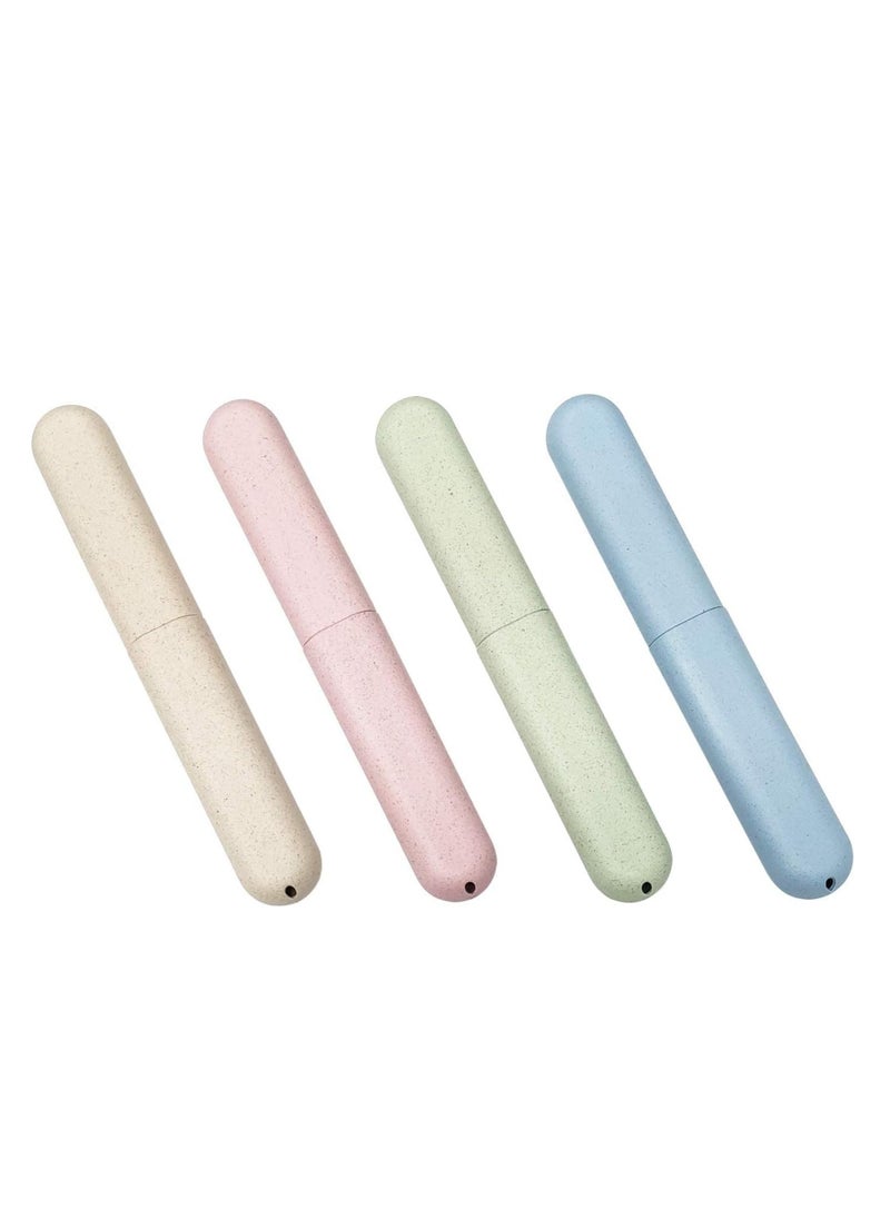 Oasisgalore 4 Packs Portable Travel Toothbrush Case, Breathable Plastic Toothbrush Holder for Home, Travel,School  - Image 2