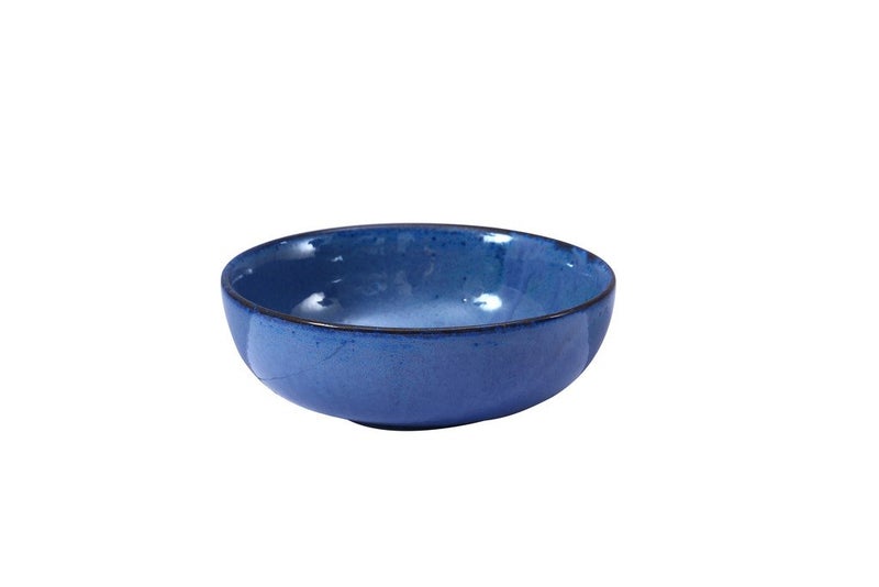 Caffeine Ceramic Handmade Blue Ferrous Serving Bowl 7.5" (Set of 1)