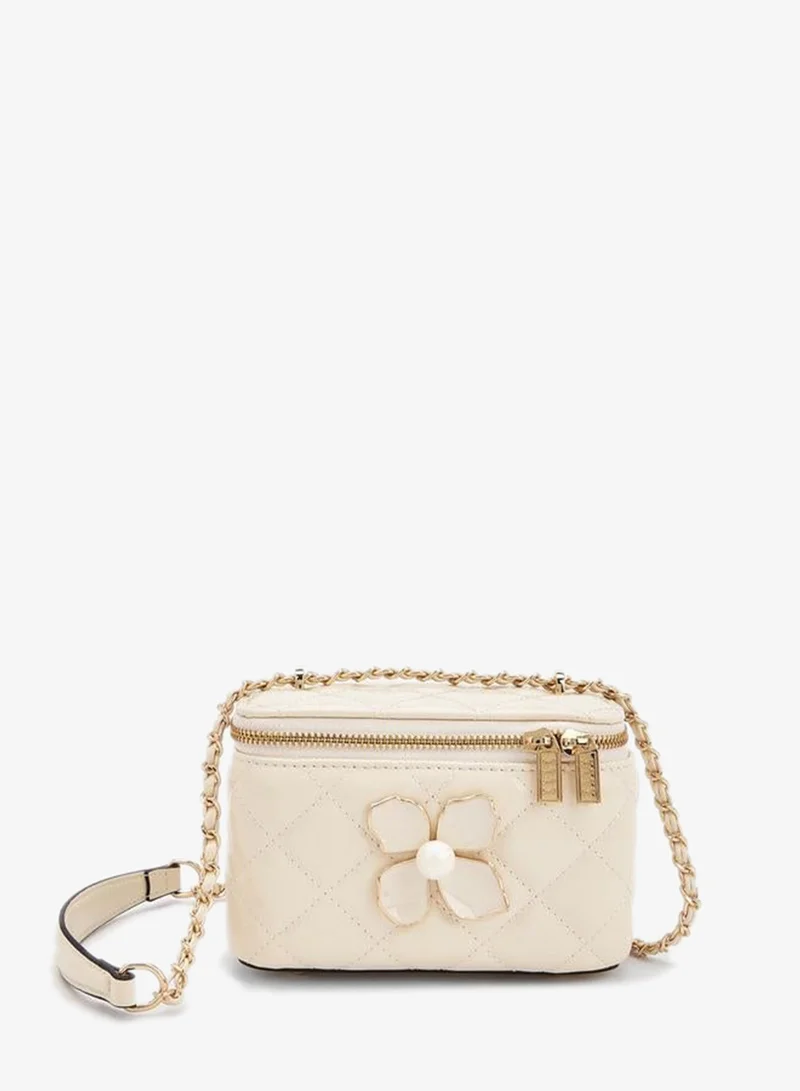 ايل Quilted Crossbody Bag With Floral Accent Ramadan Collections