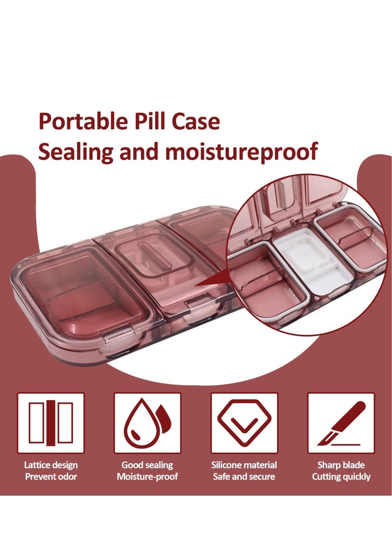 SOLARAE Small Pill Cutter, Pill Splitter Pill Cutter for Small or Large Pills, Cuts Vitamins Tablets, Portable Pretty Pill Crusher for Purse Pocket(Pink) - Image 3