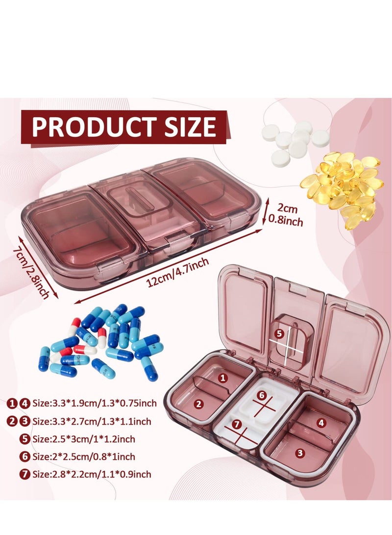 SOLARAE Small Pill Cutter, Pill Splitter Pill Cutter for Small or Large Pills, Cuts Vitamins Tablets, Portable Pretty Pill Crusher for Purse Pocket(Pink) - Image 2