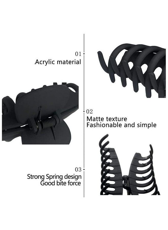 Fameza �1 Pcs Big Claw Clips 4.3? Matte Large Hair Claw Clips Nonslip Ponytail Jaw Barrette Strong Hold Banana Jumbo Claw Clips For Women Long Thick Hair(Single Piece)(Black)  - Image 4