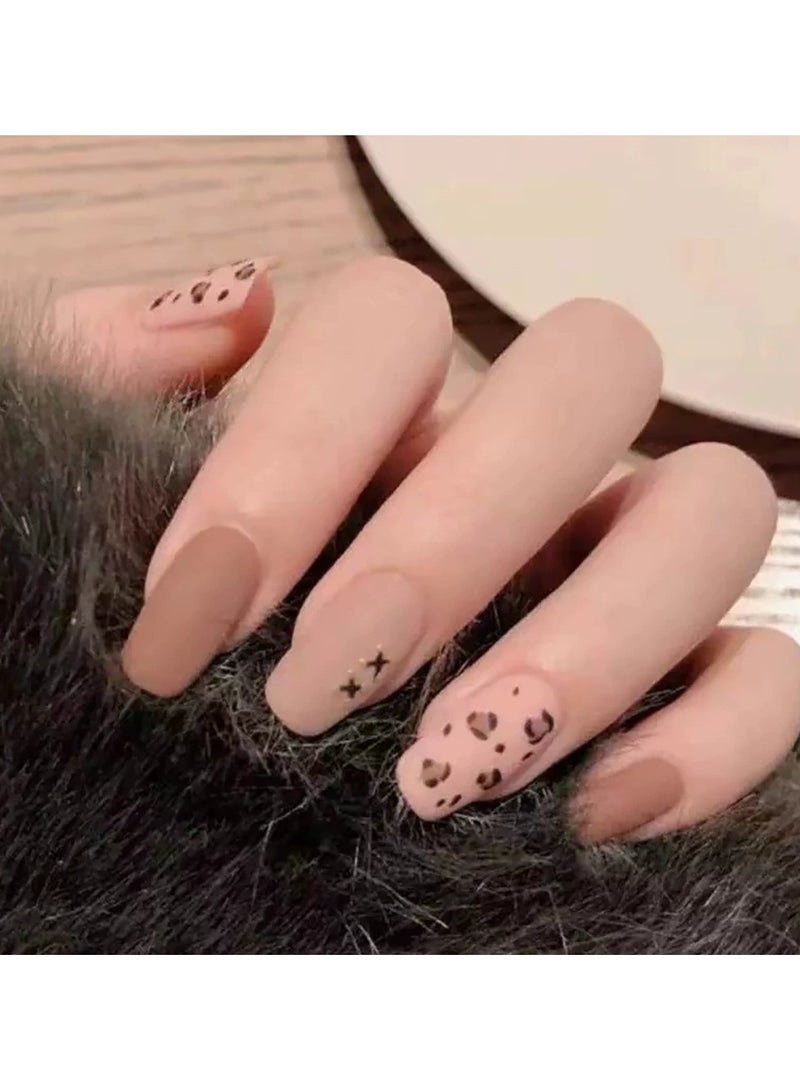 Goolsky 24pcs Short Press On Nails – Nude Luxury Style Fake Nail Tips for Women, Elegant Daily/Formal Wear - Image 3