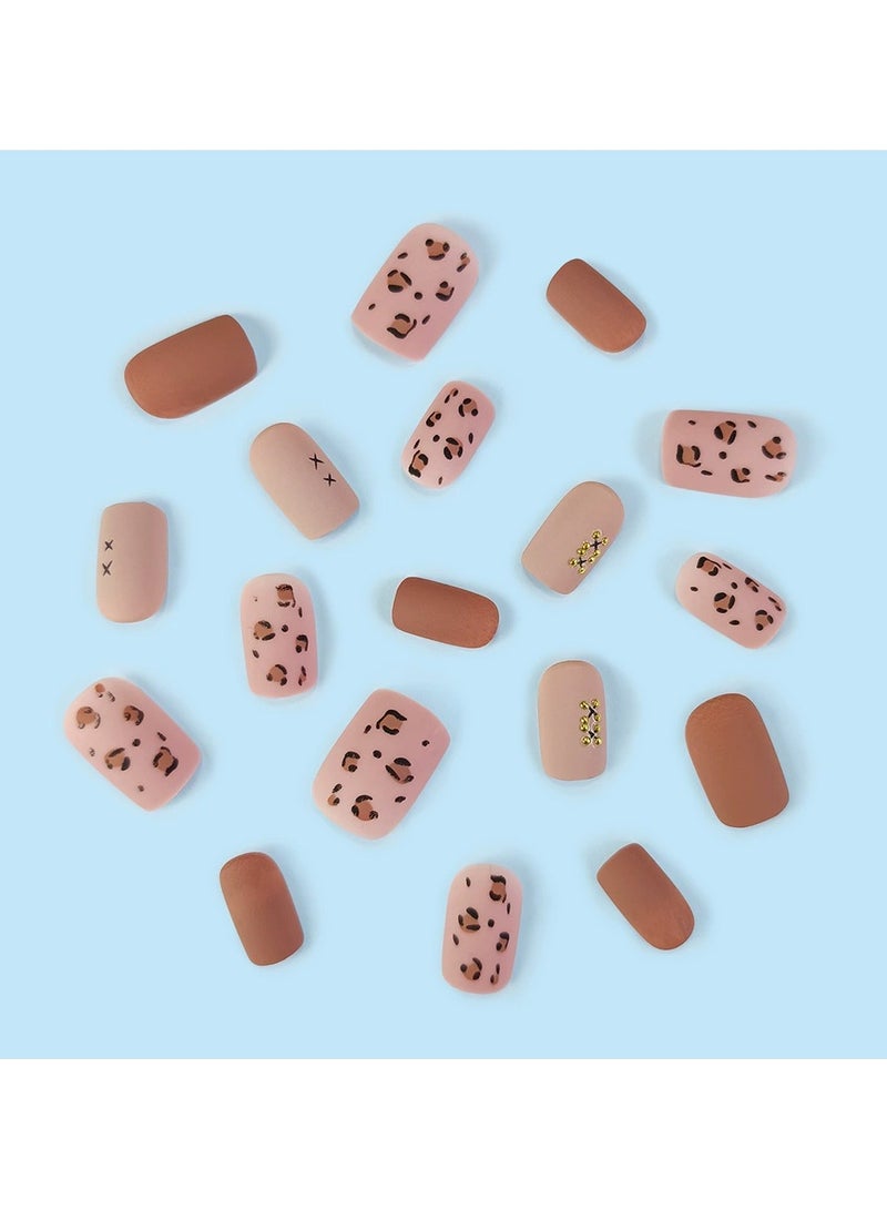 Goolsky 24pcs Short Press On Nails – Nude Luxury Style Fake Nail Tips for Women, Elegant Daily/Formal Wear - Image 4