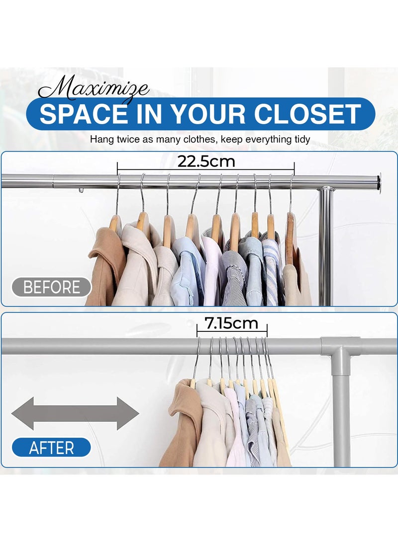 jehan Non-Slip Velvet Hangers 25 Pack, Space Saving Clothes Hanger Set with 360 Degree Swivel Hook, Heavy Duty Hangers for Coats Jackets Pants Dresses, Beige  - Image 4