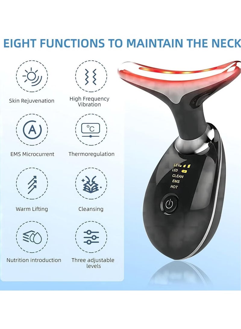 Electric Facial Neck Lifting EMS Thermal Therapy Face Shape Firming Massager Skin Tightening Wrinkle Removal Anti Aging Machine LED Photon Beauty Device Sonic Vibration - Image 4