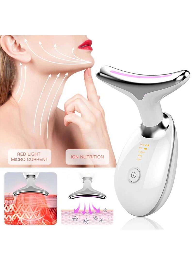 Electric Facial Neck Lifting EMS Thermal Therapy Face Shape Firming Massager Skin Tightening Wrinkle Removal Anti Aging Machine LED Photon Beauty Device Sonic Vibration - Image 5