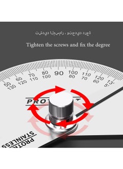Generic High-precision Professional Carpentry Stainless Steel Angle Protractor Woodworking Hobbyists Multifunction Measuring Tool Angle Ruler  - Image 4