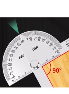 Generic High-precision Professional Carpentry Stainless Steel Angle Protractor Woodworking Hobbyists Multifunction Measuring Tool Angle Ruler  - Image 3