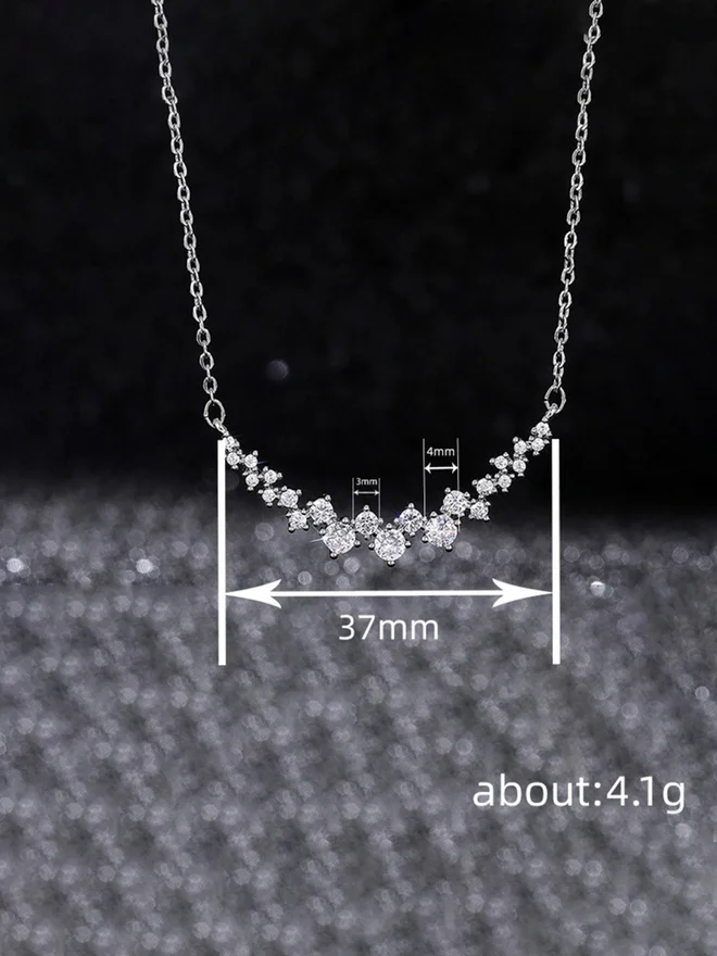 Take Two  Silver Crystal Cluster Necklace for Women | Best Price UAE