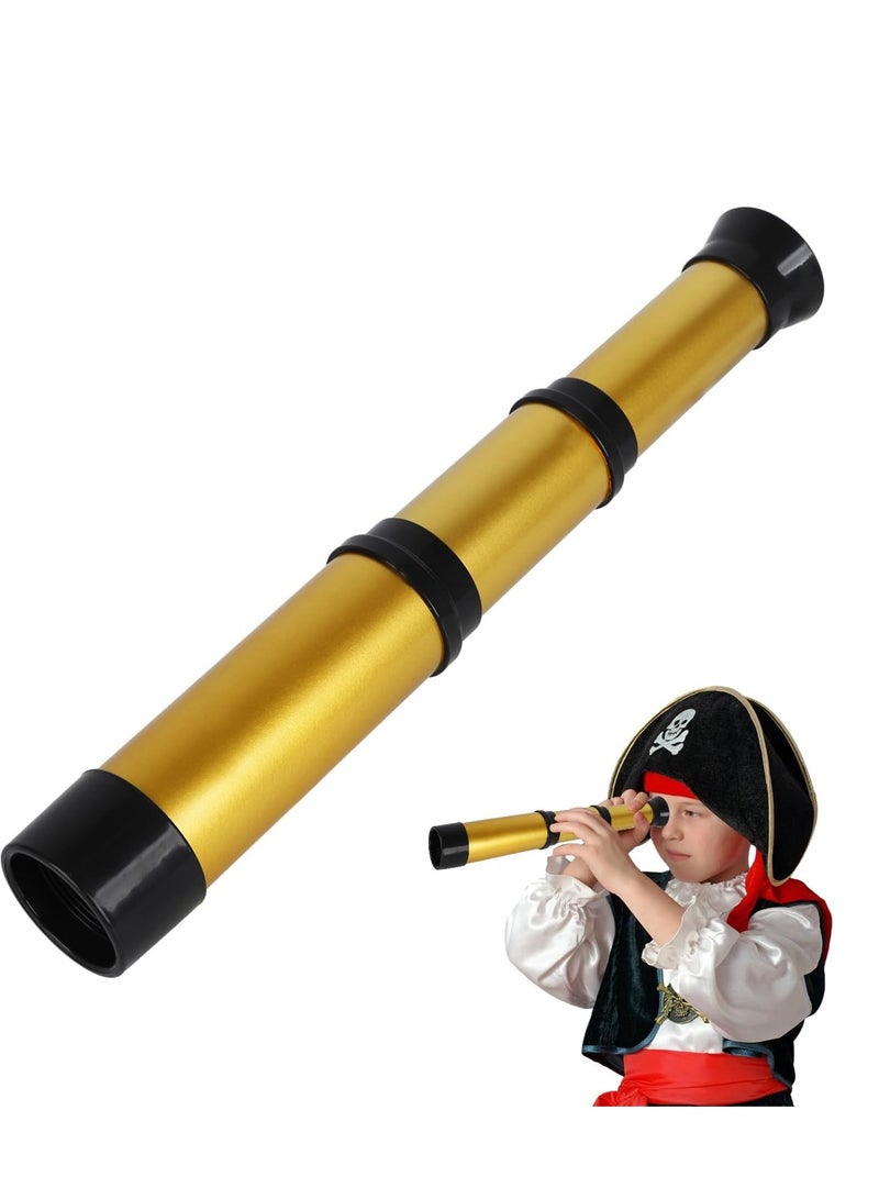 VADCRE Kids Monocular Pirate Telescope Toy, Portable Telescope with Retractable Design for Boys and Girls, Gold - Image 1
