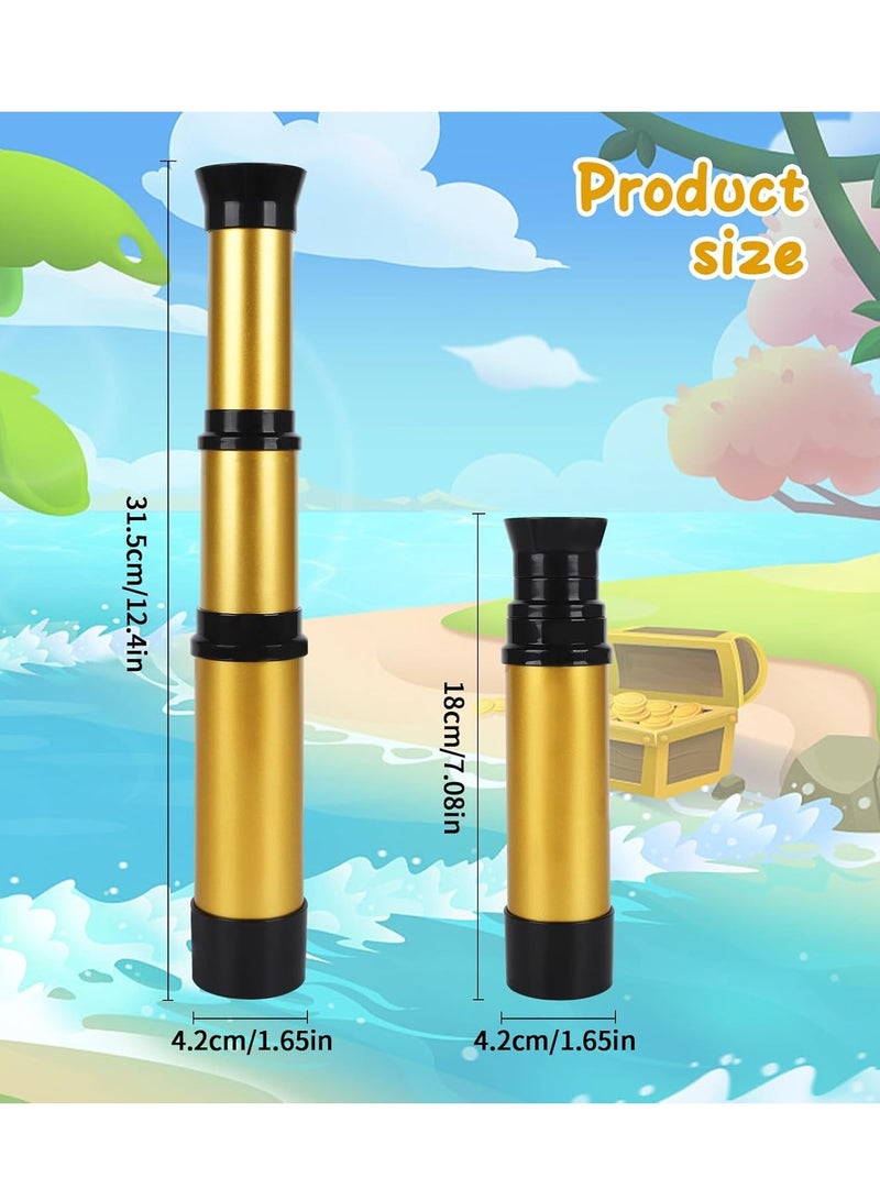 VADCRE Kids Monocular Pirate Telescope Toy, Portable Telescope with Retractable Design for Boys and Girls, Gold - Image 3