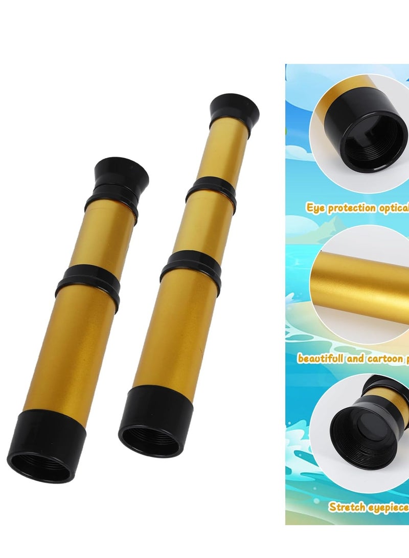 VADCRE Kids Monocular Pirate Telescope Toy, Portable Telescope with Retractable Design for Boys and Girls, Gold - Image 4