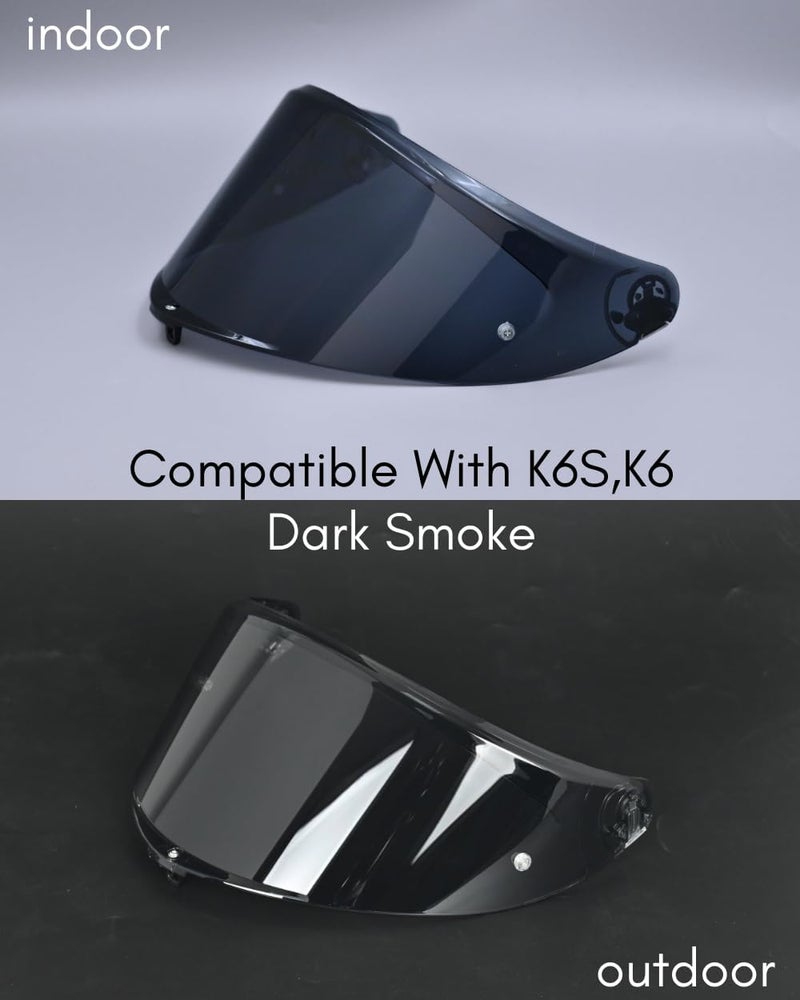 Logto K6S Dark Smoke Visor Replacement for Motorcycle Helmets - Image 4