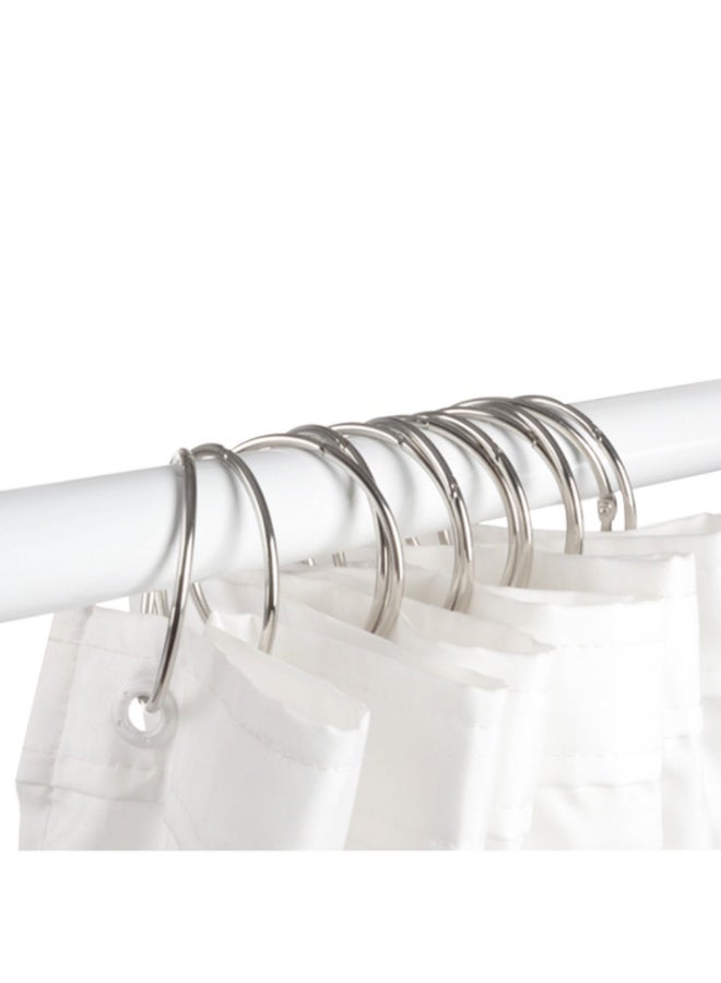 Metal Circular Shower Curtain Ring，20 Pack Silver 51mm Diameter Drape Ring Loops for Bathroom - Image 3