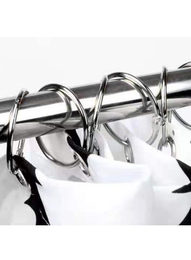 Metal Circular Shower Curtain Ring，20 Pack Silver 51mm Diameter Drape Ring Loops for Bathroom - Image 5