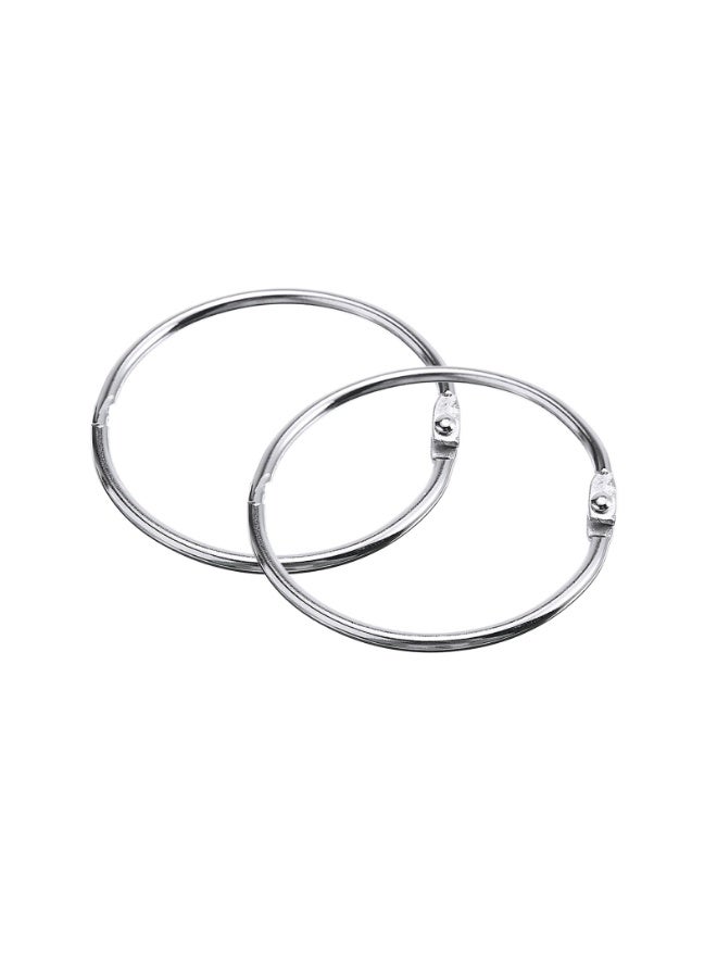 Metal Circular Shower Curtain Ring，20 Pack Silver 51mm Diameter Drape Ring Loops for Bathroom - Image 2