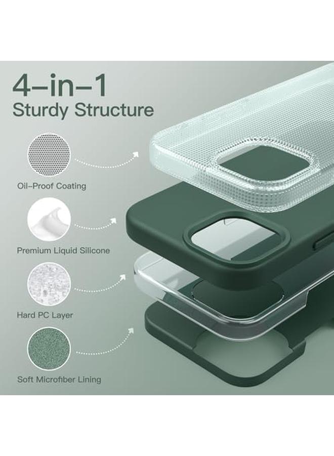 Jetech Silicone Case For Iphone 13 Pro Max 6.7 Inch Silky Soft Touch Full Body Protective Phone Case Shockproof Cover With Microfiber Lining Midnight Green - Image 3