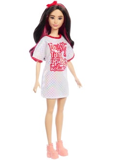 Barbie فستان شبكي أحمر من مجموعة دمى باربي فاشونيستاس  - Image 3