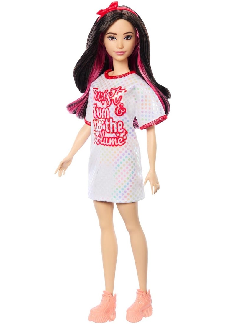 Barbie Barbie Fashionistas Doll Red Mesh Dress  - Image 1
