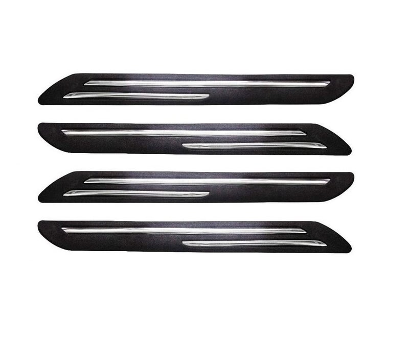 Bowrain Car Bumper Protector for Lancer - (Black, Pack of 4, Chrome Strip) - Image 1