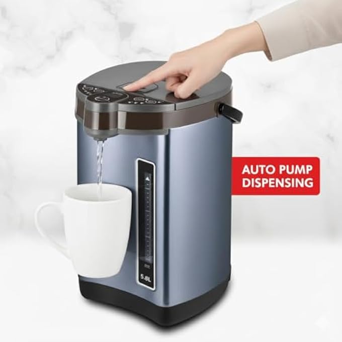 rayihni 5L Electric Thermo Pot With Auto Pump And Cup Touch Switch 1430W Stainless Steel Inner Pot 2Year Warranty 57201 - Image 4