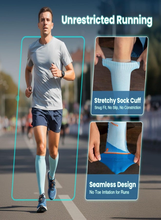 Rahhint Coolmax 20-30 mmHg Compression Running Socks, Long Distance Anti Blister Cushion Moisture Wicking Tall Athletic Socks - Image 5