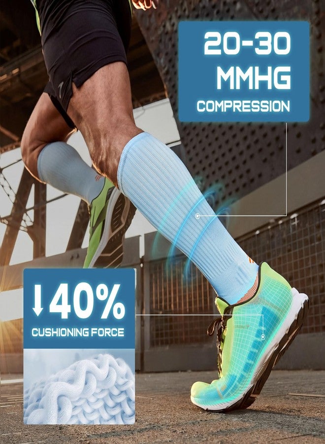Rahhint Coolmax 20-30 mmHg Compression Running Socks, Long Distance Anti Blister Cushion Moisture Wicking Tall Athletic Socks - Image 3