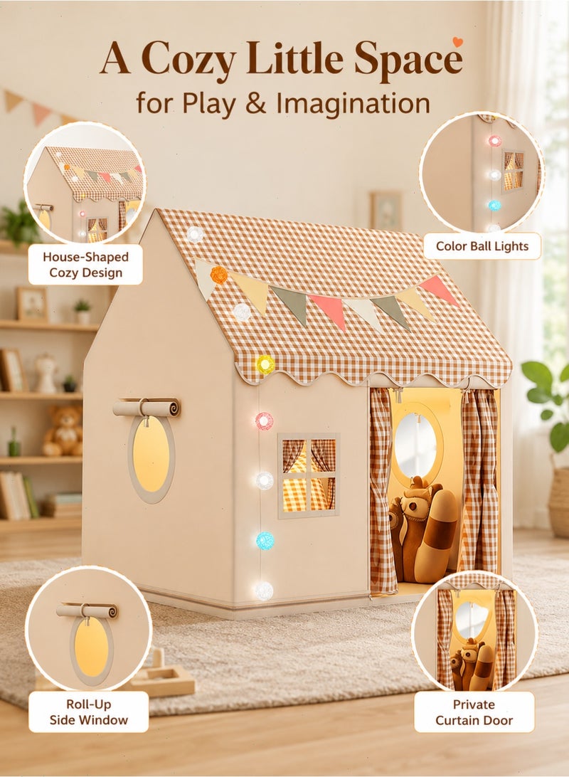 Yoawllty Kids Play Tent with LED Lights - Princess Castle Playhouse for Indoor & Outdoor, Large Kids Tent with Party Decor for Ages 3-10, Birthday Gift & Room Decor - Image 3
