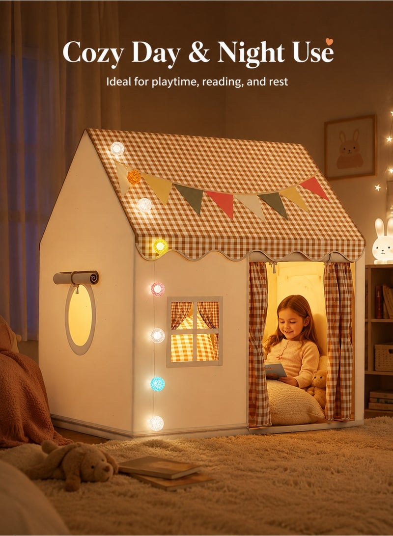 Yoawllty Kids Play Tent with LED Lights - Princess Castle Playhouse for Indoor & Outdoor, Large Kids Tent with Party Decor for Ages 3-10, Birthday Gift & Room Decor - Image 4