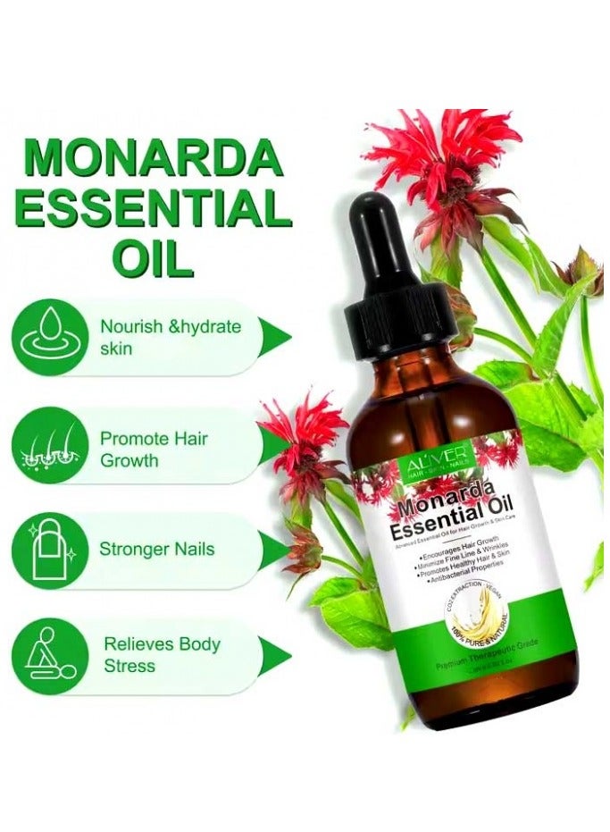 ALIVER Monarda Essential Oil for Hair Growth 100% Pure Natural Co2 Extraction Monarda Essential Oil for Hair and Skin Reduce Fine Lines and Wrinkles Promotes Hair Eyelash Eyebrow Growth and Antibacterial Hair Oil 30ml  - Image 3