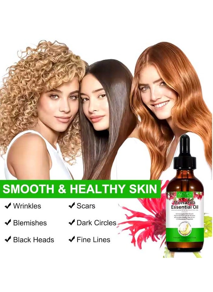 ALIVER Monarda Essential Oil for Hair Growth 100% Pure Natural Co2 Extraction Monarda Essential Oil for Hair and Skin Reduce Fine Lines and Wrinkles Promotes Hair Eyelash Eyebrow Growth and Antibacterial Hair Oil 30ml  - Image 4
