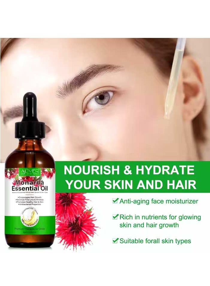 ALIVER Monarda Essential Oil for Hair Growth 100% Pure Natural Co2 Extraction Monarda Essential Oil for Hair and Skin Reduce Fine Lines and Wrinkles Promotes Hair Eyelash Eyebrow Growth and Antibacterial Hair Oil 30ml  - Image 5