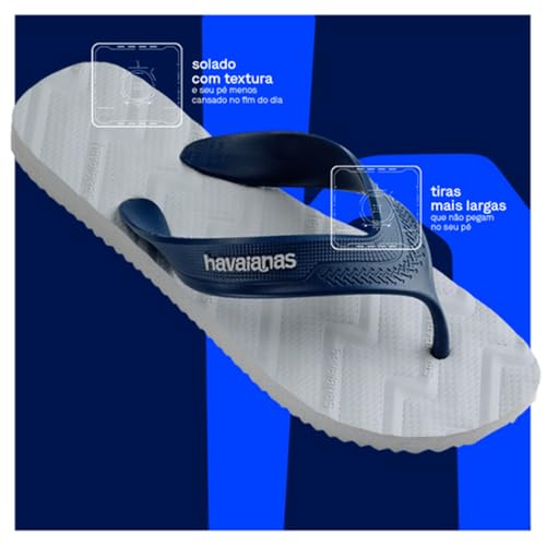Havaianas - Track Waves, Comfortable, Secure and Durable Flip Flops, Wide Rounded Straps and Ergonomic Tread Outsole for Men, Ice Grey, 43/44 EU - Image 4