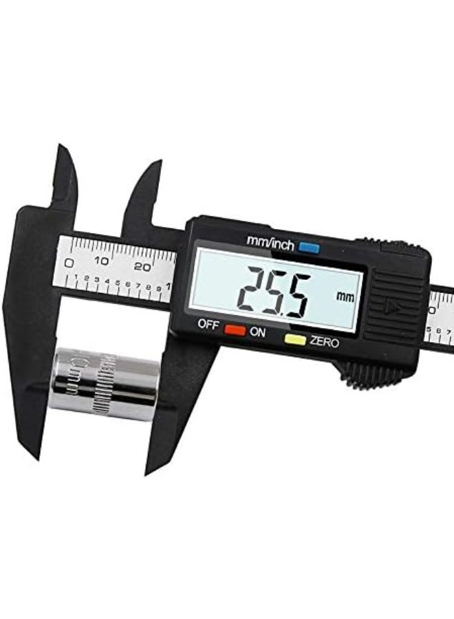 150mm 6 inch LCD Digital Electronic Carbon Fiber Vernier Caliper Gauge Micrometer - Image 2