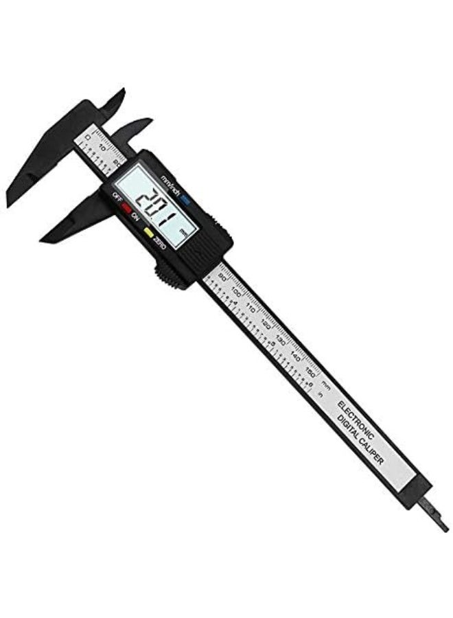 150mm 6 inch LCD Digital Electronic Carbon Fiber Vernier Caliper Gauge Micrometer - Image 4