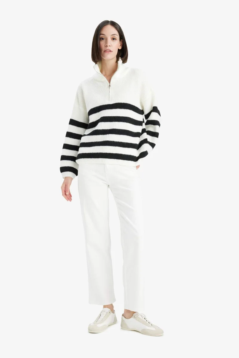 ديفاكتو Relax Fit Half-Zip Knit Pullover