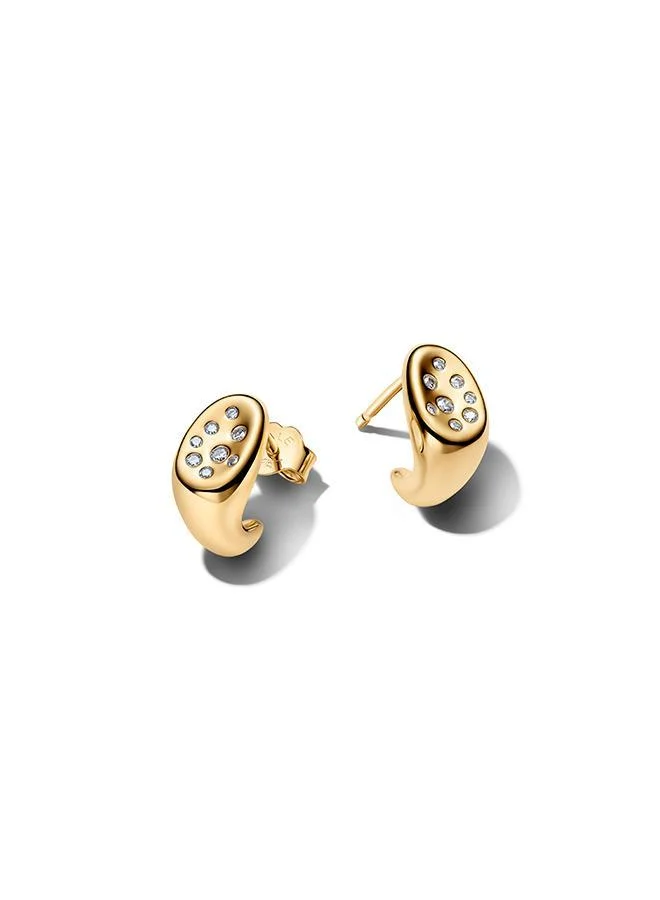 باندورا Organically Shaped Stone-Set Stud Earrings