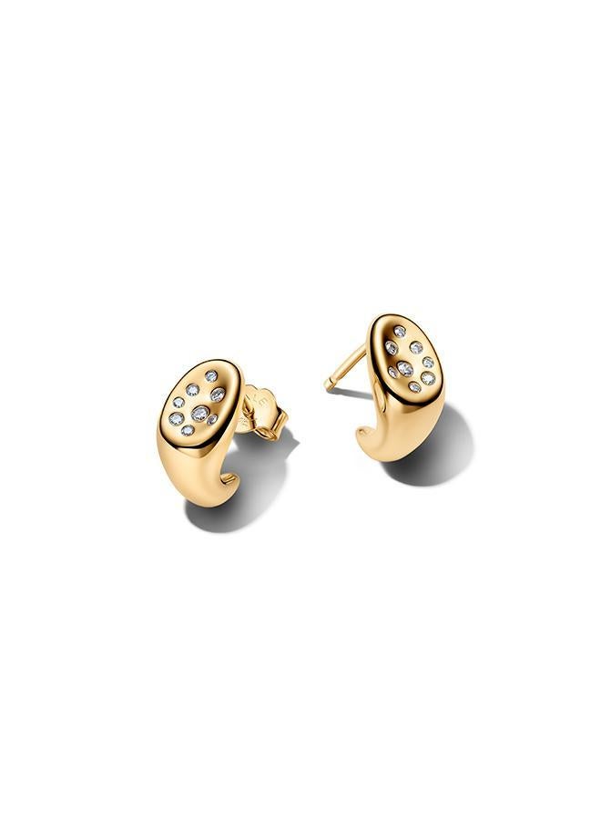 PANDORA Organically Shaped Stone-Set Stud Earrings - Image 1