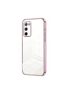 HuHa Case Cover For OPPO A55 5G / A56 / A53s 5G Transparent Plating Fine Hole Phone Case Pink 