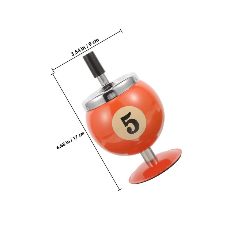 Automatic Push Down Windproof Metal Ashtray Orange Iron Finish for Home Office - Image 3