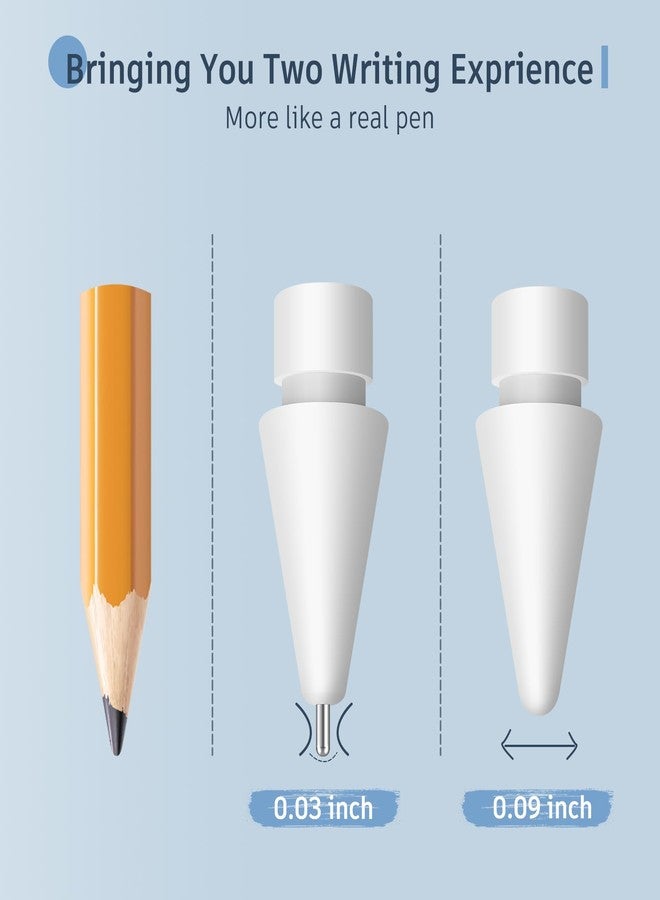MEKO Replacement Pencil Tips for Apple Pencil 2nd Generation/ 1st Generation Tips,iPencil Tip Nibs Accessories for iPad Pro/Apple Pencil Pro/USB-C (6 Pack) - Image 3